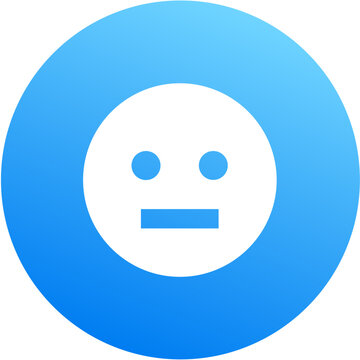 Modern blue gradient meh neutral emoji icon circle badge