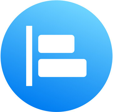 Blue gradient object horizontal left left align horizontal left icon