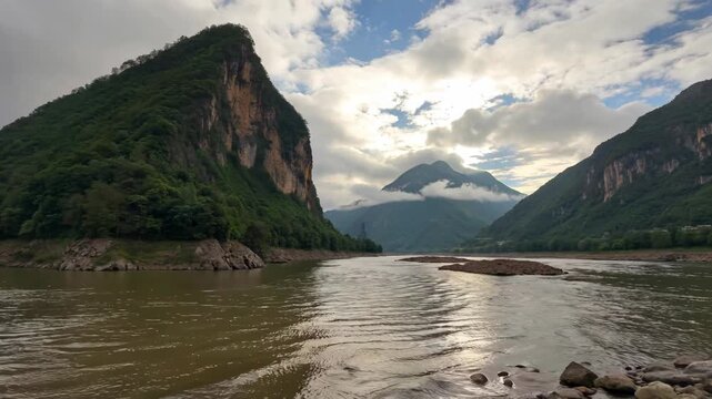 Natural scenery of rivers and mountains, natural scenery of mountains and rivers