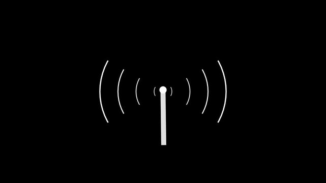 Radio waves tower connective network and signal waves, technology. abstract connecting tower 