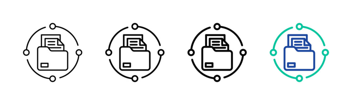 Data Organization Icon Collection Different Style Outline