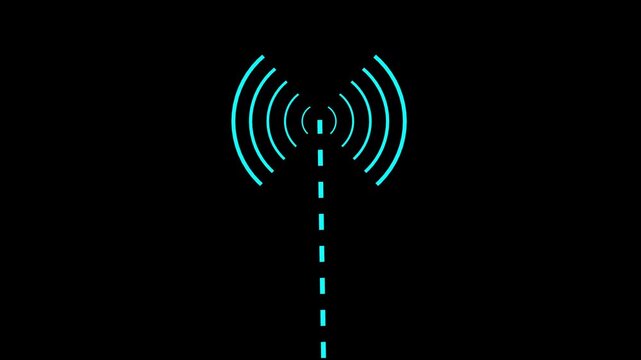 Radio waves tower connective network and signal waves, technology. abstract connecting tower 