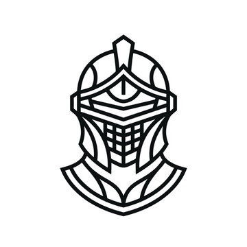 Medieval Knight Helmet Illustration Design.