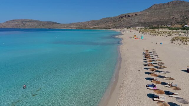 Enjoy the crystal-clear waters and soft golden sands of Simos Beach, a hidden gem in Greece. Experience a perfect day under the sun, surrounded by breathtaking natural scenery and tranquility.