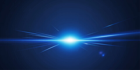A bright blue abstract background features a glowing star explosion with radiant light rays and shimmering space flares in a dynamic burst of energy and stellar design © MDKAWSAR