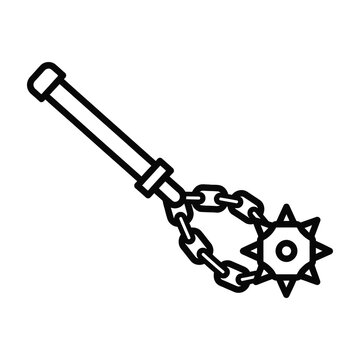 Flail weapon with chain and spiked ball