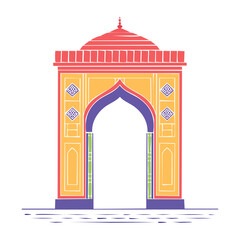 Fototapeta premium Colorful Archway Flat Vector Illustration