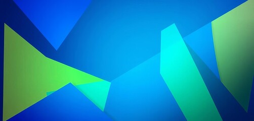 Obraz premium Abstract geometric shapes in blue and green gradients, abstract, gradient
