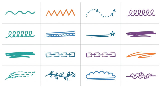 Abstract Line Icons and Symbols Collection