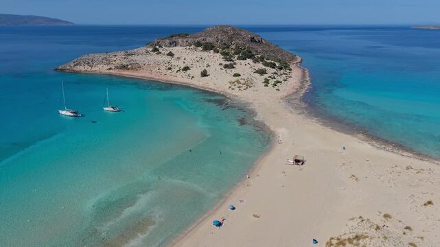 Discover the gorgeous shores of Simos Beach, featuring soft white sand and crystal-clear waters. Ideal for relaxation or adventure, Elafonisos Island Greece