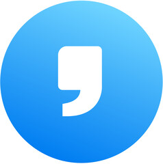 Obraz premium Blue gradient quote single right single right quote apostrophe icon