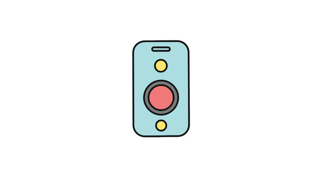 Modern intercom or speaker device with central button