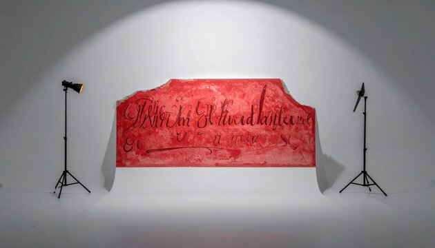 Perfectly Preserved Ancient Roman Cursive Script on Vibrant Red Fresco Fragment