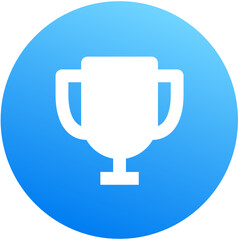 Plakat Vibrant blue trophy award winner icon round badge mobile