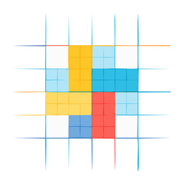 Abstract Colored Cube Grid Design