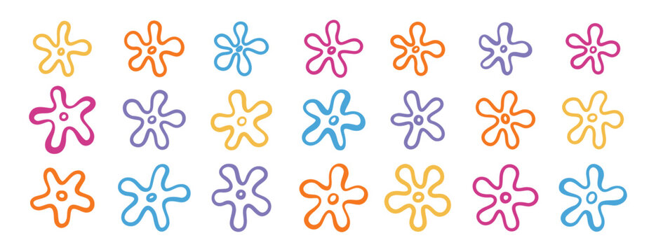 doodle hand drawn bikini bottom flowers, summer decoration, bikini botton sky elements. tropical flowers set
