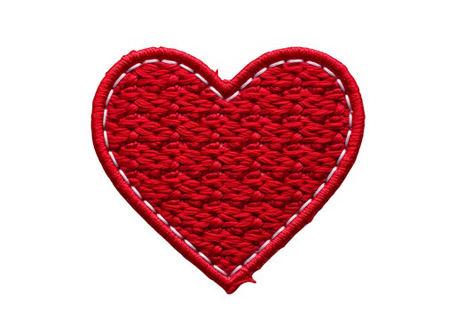 Red glittery heart icon with sparkles isolated on transparent background, isolated on white background