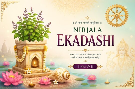 Lord Vishnu on Vaikunth Ekadashi, Krishna/Krushna Janmashtami, Ram Navami, Narsimha Jayanti, Onam, Ekadashi Vrat, Yogini Ekadashi, Tulasi Vivah, Nirjala Ekadashi, Varah Jayanti, Aashadhi Ekadashi, 