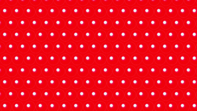 Red background with white polka dot pattern