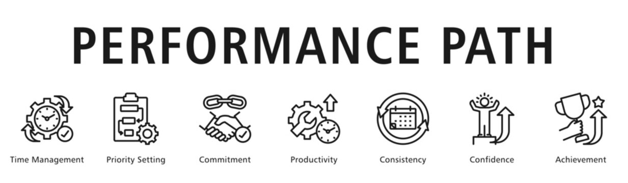 Performance Path Web Banner  icon vector illustration concept