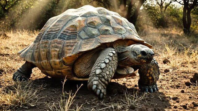 A detailed close up of a large tortoise shell pattern texture