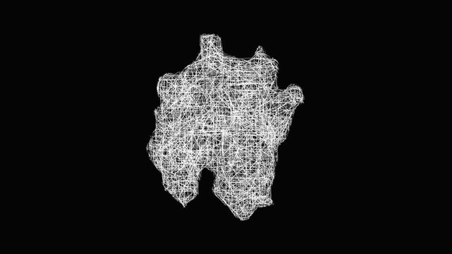 Sketch Daejeon outline map animation - smooth progressive reveal