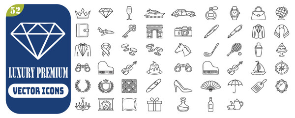 Collection of Luxury Lifestyle and Premium Activity Vector Icons Set. © Sharea