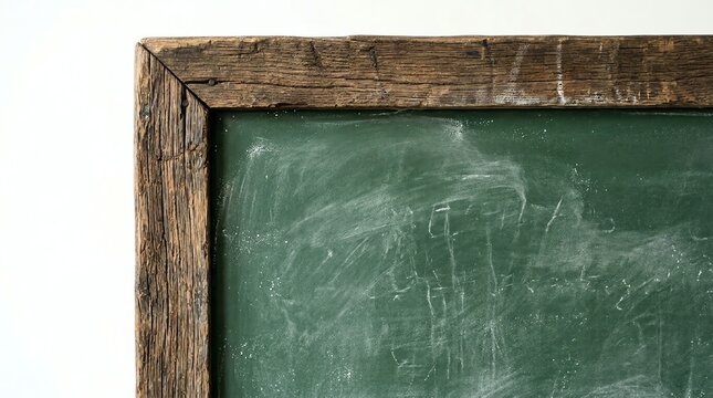 Close-up of Green Chalkboard with Wooden Frame.