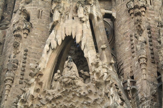 Architectural Sculpture Detail on Sagrada Familia Basilica