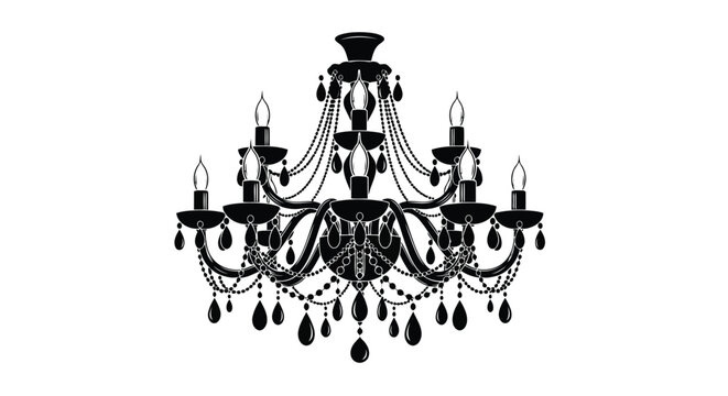 Black chandelier with crystals
