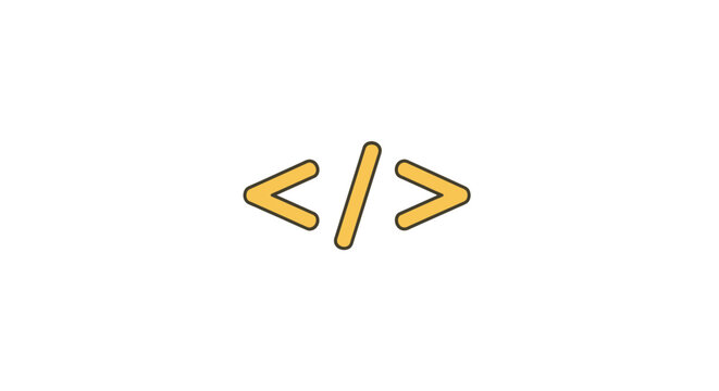 Yellow coding brackets symbol