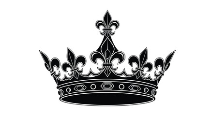 Black crown icon with fleur de lis © SanjidaSultana