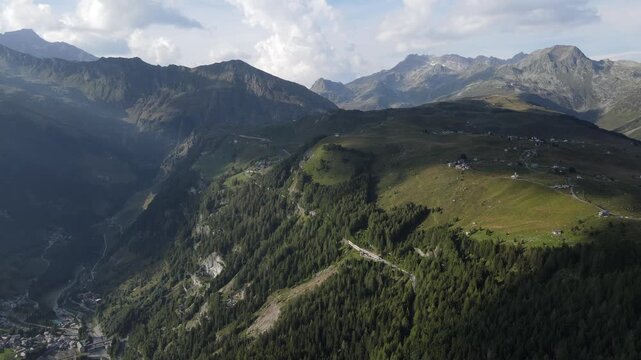 The Valle Spluga Val San Giacomo rugged Alpine valley Lombardy Sondrio province, Northern Italy