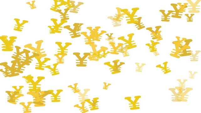 INVEST stock market concept animation with animated yen signs on white background, seamless loop
