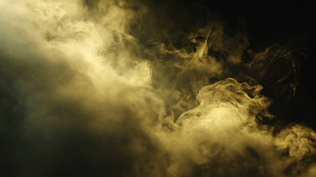 black background with faint golden smoke blending into darkness, soft glow, cinematic luxury look