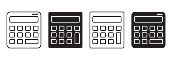 Calculator icon logo design. Accounting calculator sign and symbol set. © Ankita