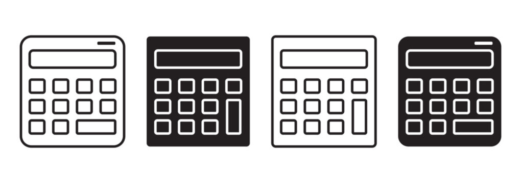 Calculator icon logo design. Accounting calculator sign and symbol set.