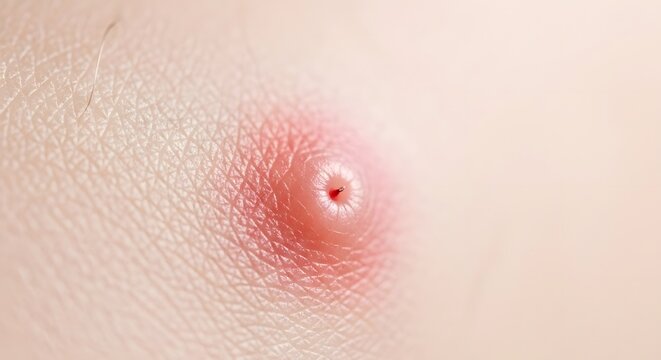 Macro Shot of Molluscum Contagiosum Skin Lesion