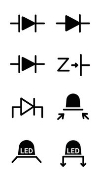 Collection of Electronic Diode and LED Symbols