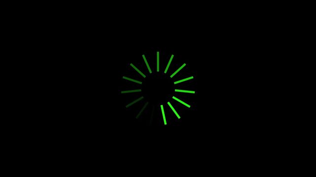 Animated spinning waiting icon animation on black background. animated circle loading gif video icon.