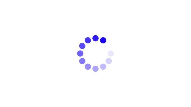 Loading - circle Modern loading animation. Circular loading indicator , loading and buffering icon animation-looped . 4k video.