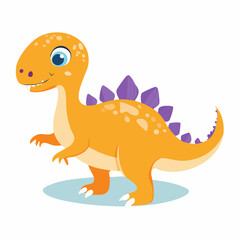 Naklejka premium Cute cartoon Stegosaurus dinosaur illustration