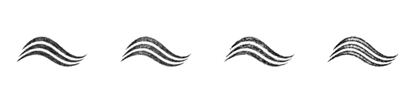 Sketch black and white flow logo design set