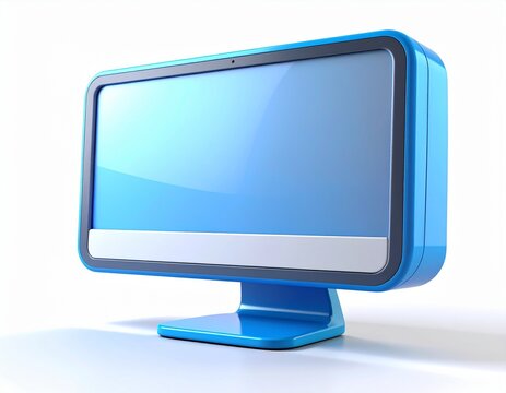 3D rendered cartoon-style desktop computer monitor