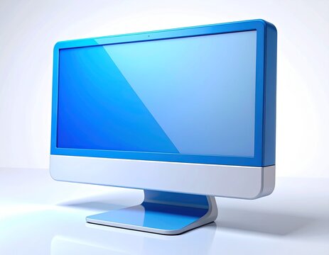 3D rendered cartoon-style desktop computer monitor