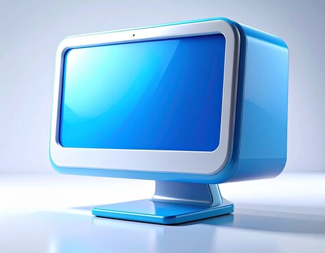 3D rendered cartoon-style desktop computer monitor