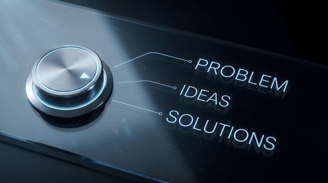 Digital interface with problem ideas solutions knob