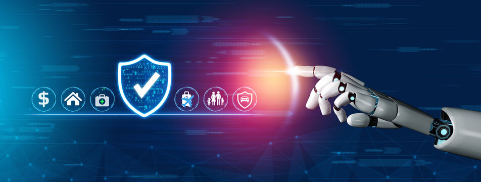 Futuristic Digital Security Concept with Robotic Hand Touching Shield Interface for Technology and Cyber Protection, Business Safety Measures, and Data Privacy. Entropy.