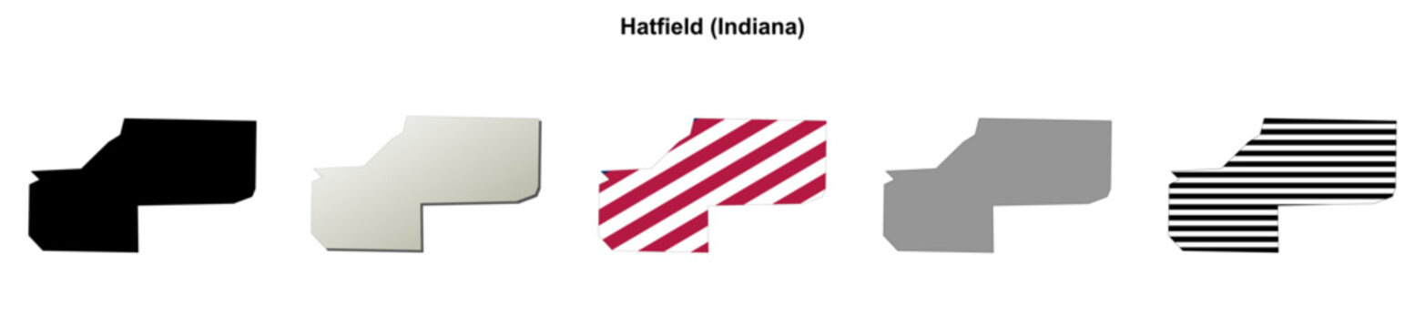 Hatfield (Indiana) blank outline map set