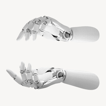 Cupping robot hands, technology photo